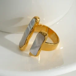 Discount HippieChic Bague Dorée Nacrée