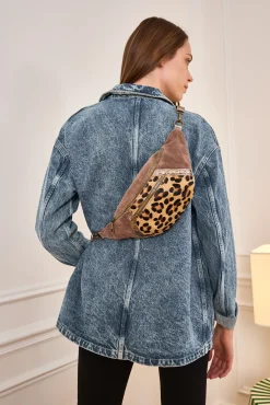 Online HippieChic Banane en Cuir Empiècement Animal