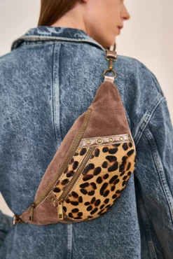 Online HippieChic Banane en Cuir Empiècement Animal