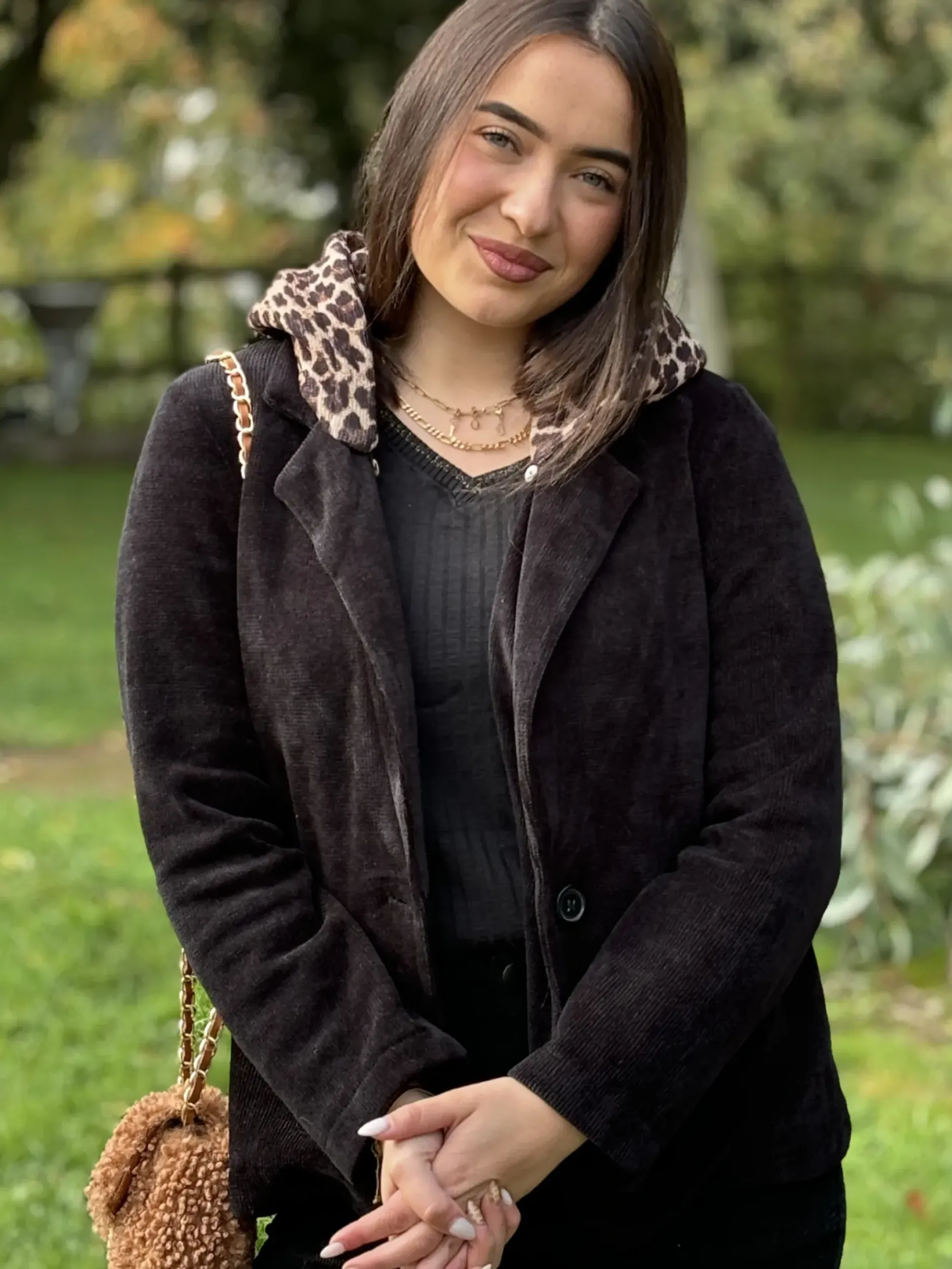 Outlet HippieChic Blazer Velours Capuche Léo