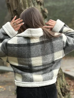 Store HippieChic Blouson à Carreaux Damier