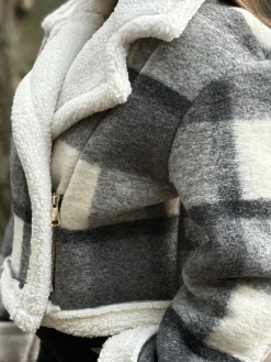 Store HippieChic Blouson à Carreaux Damier