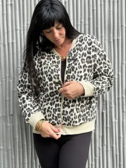 Online HippieChic Bombers Gaze de Coton Léopard