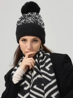 Fashion HippieChic Bonnet Sequin Pompon