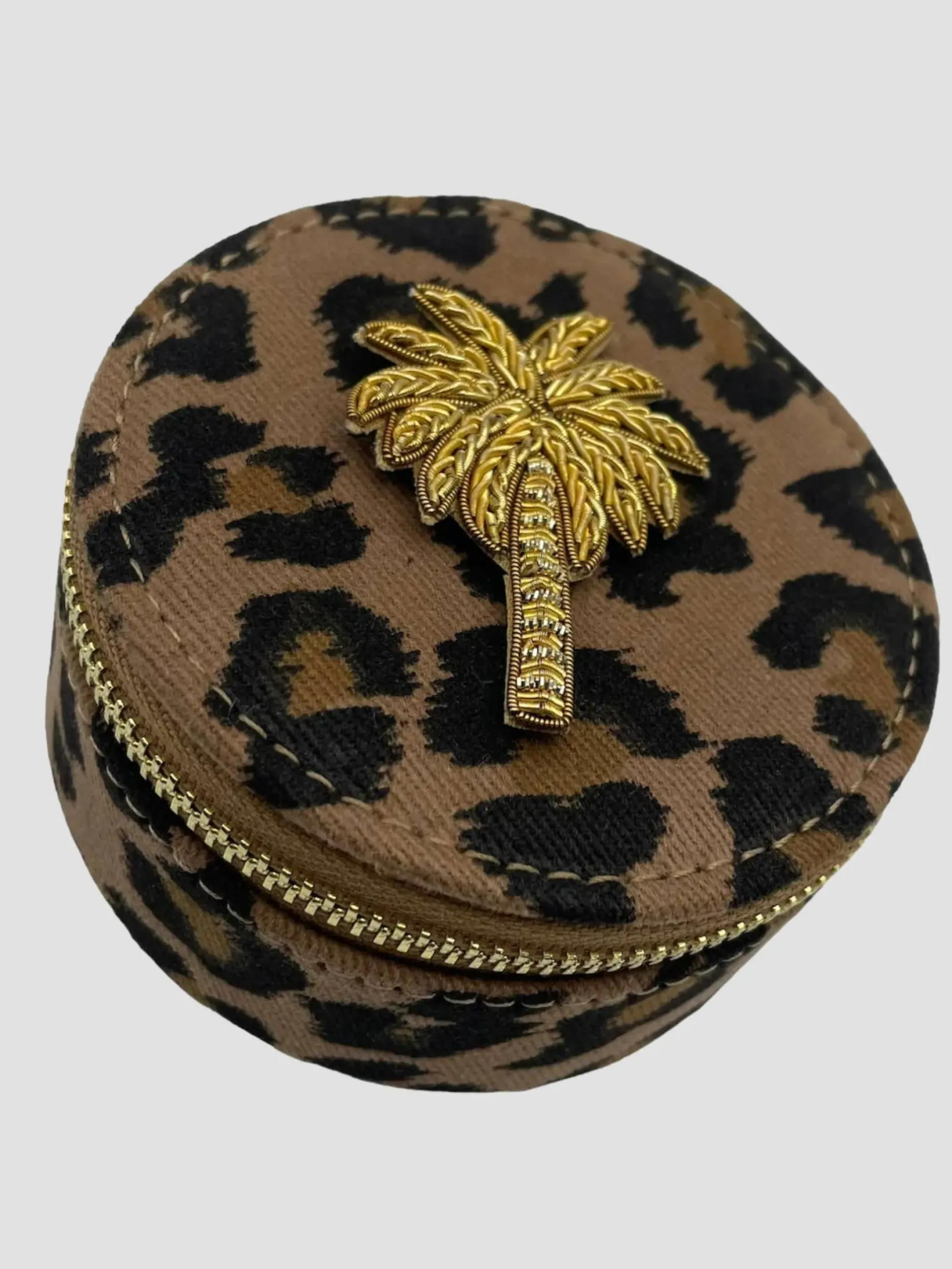 Cheap HippieChic Boîte à Bijoux Léopard Palmier Camel