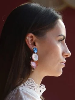 Discount HippieChic Boucles d'Oreilles Nacres Reine