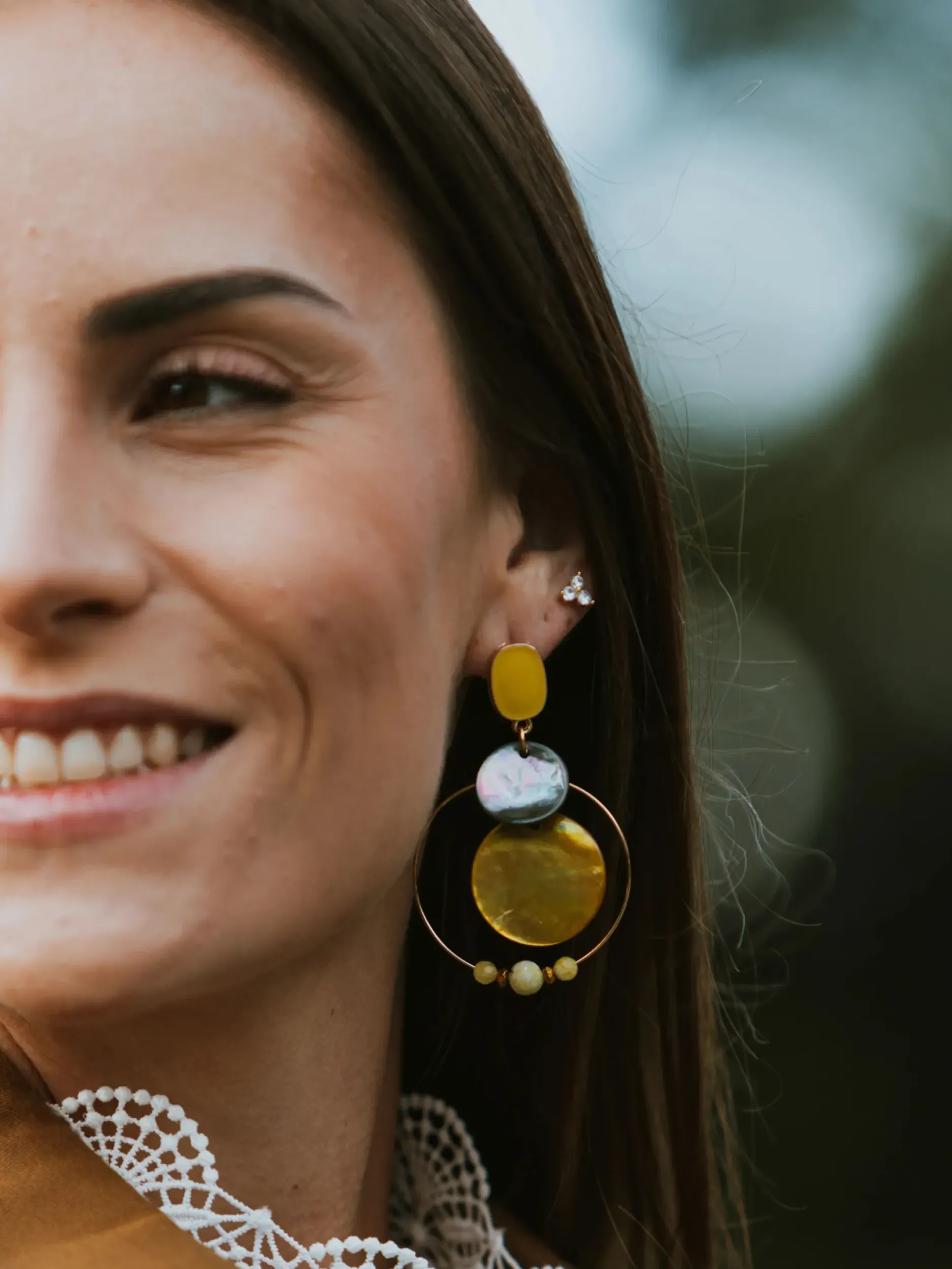 New HippieChic Boucles d'Oreilles Nacres Solange