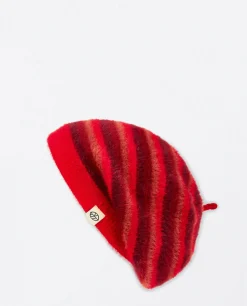 Sale HippieChic Béret en Fourrure Rayée / 34BURA532