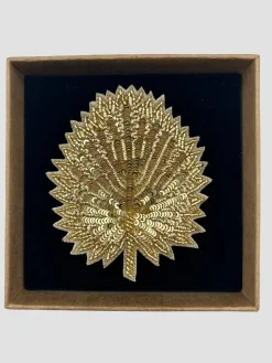 New HippieChic Broche Feuille Doré