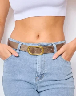 Store HippieChic Ceinture en Cuir Aelis Kaki