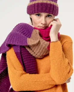 Sale HippieChic Écharpe Tricotée Rayée Multicolore