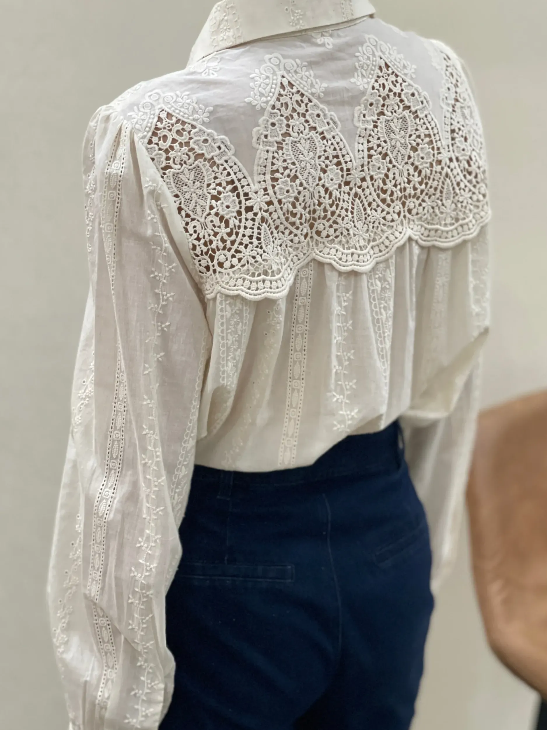 Sale HippieChic Chemise Broderie Anglaise avec Col