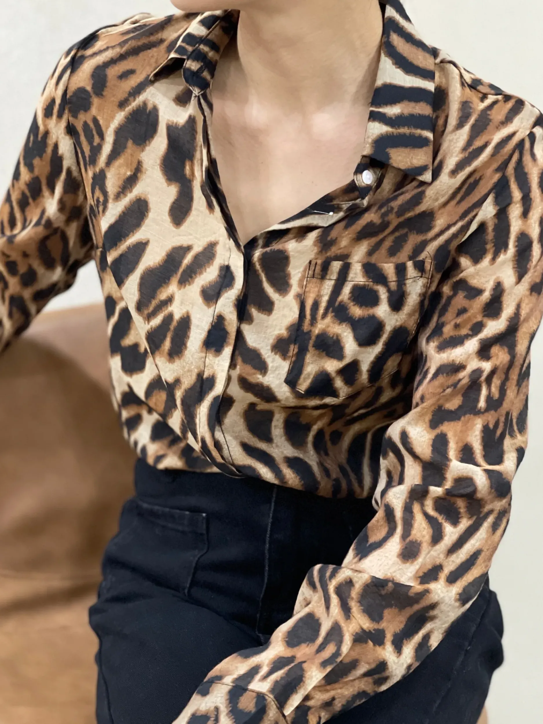 New HippieChic Chemise Léopard Café