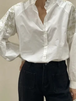 Online HippieChic Chemise Manches Brodé