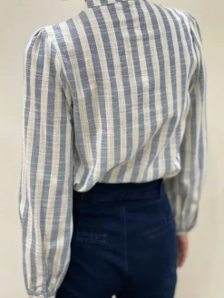 Clearance HippieChic Chemise Rayée Brodée