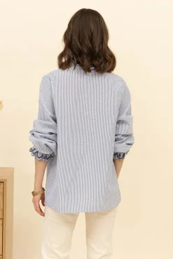 Shop HippieChic Chemise Rayée Détail Brodé