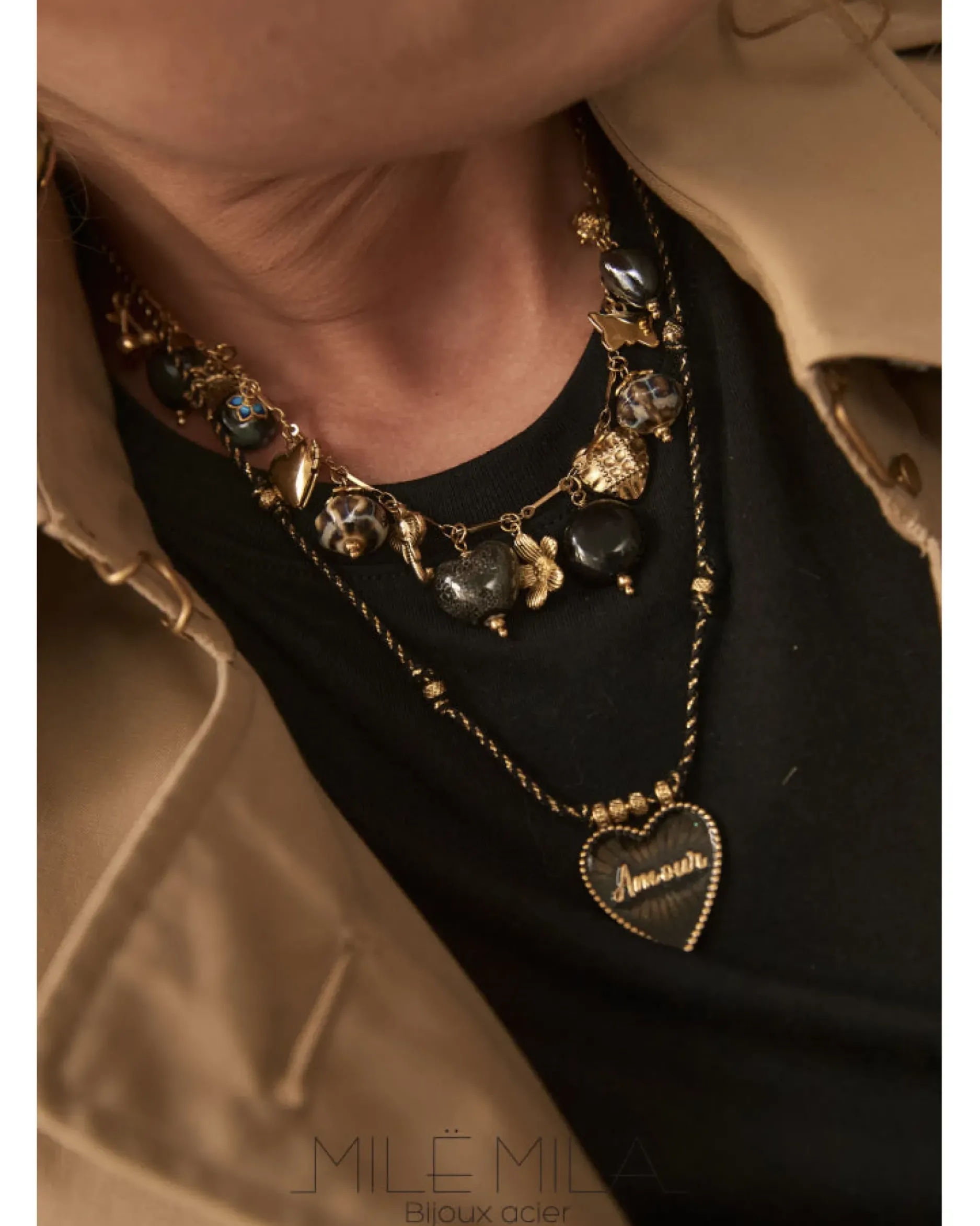 Shop HippieChic Collier Breloque Céramique