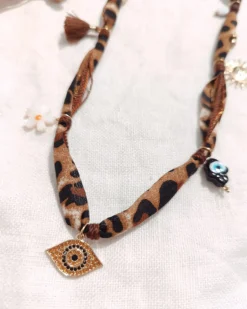 Discount HippieChic Collier Léopard Oeil Strass