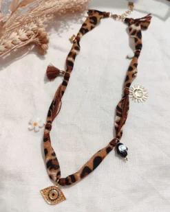 Discount HippieChic Collier Léopard Oeil Strass