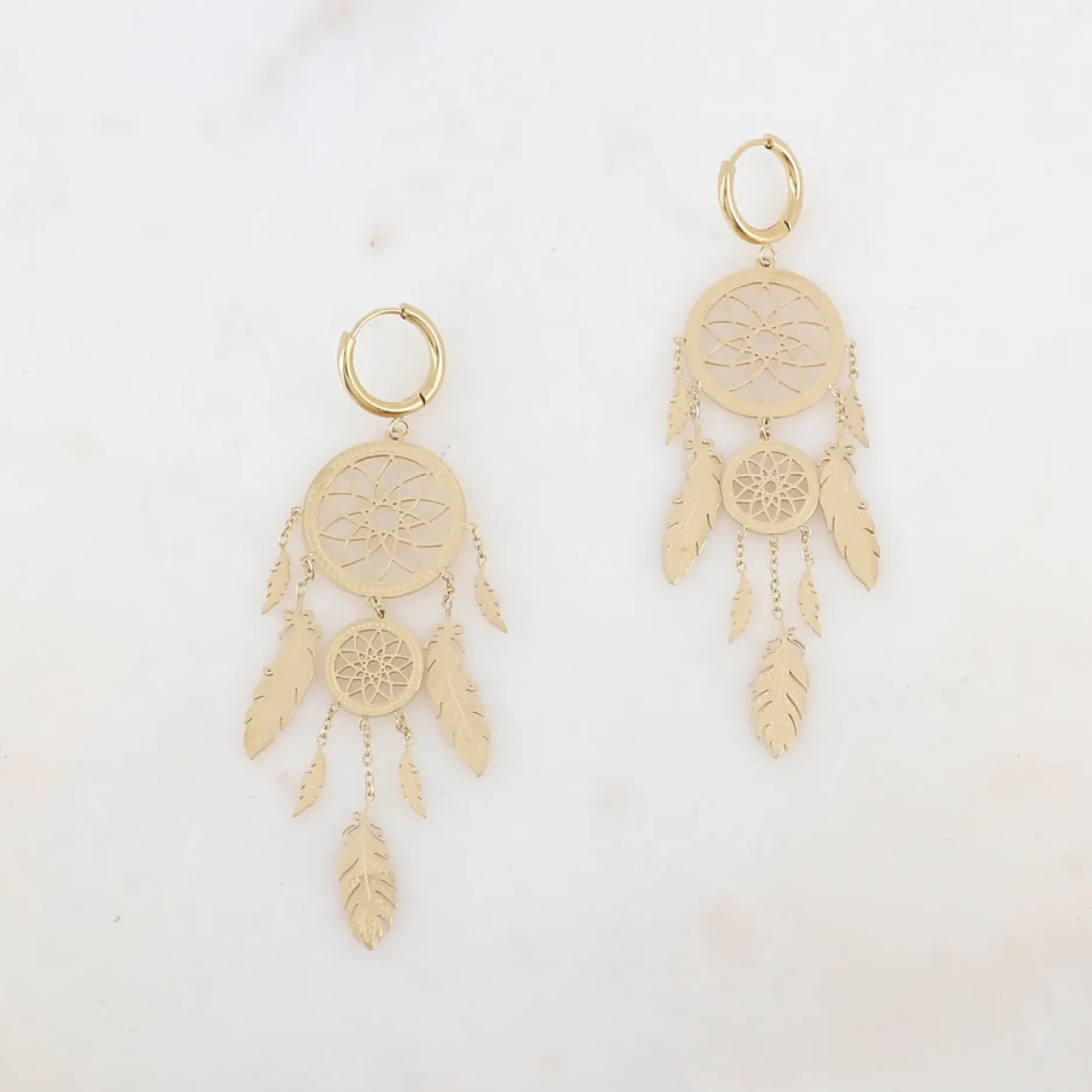 Best HippieChic Créoles Pampilles et Plumes