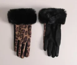 Fashion HippieChic Gants Fourrure Léopard