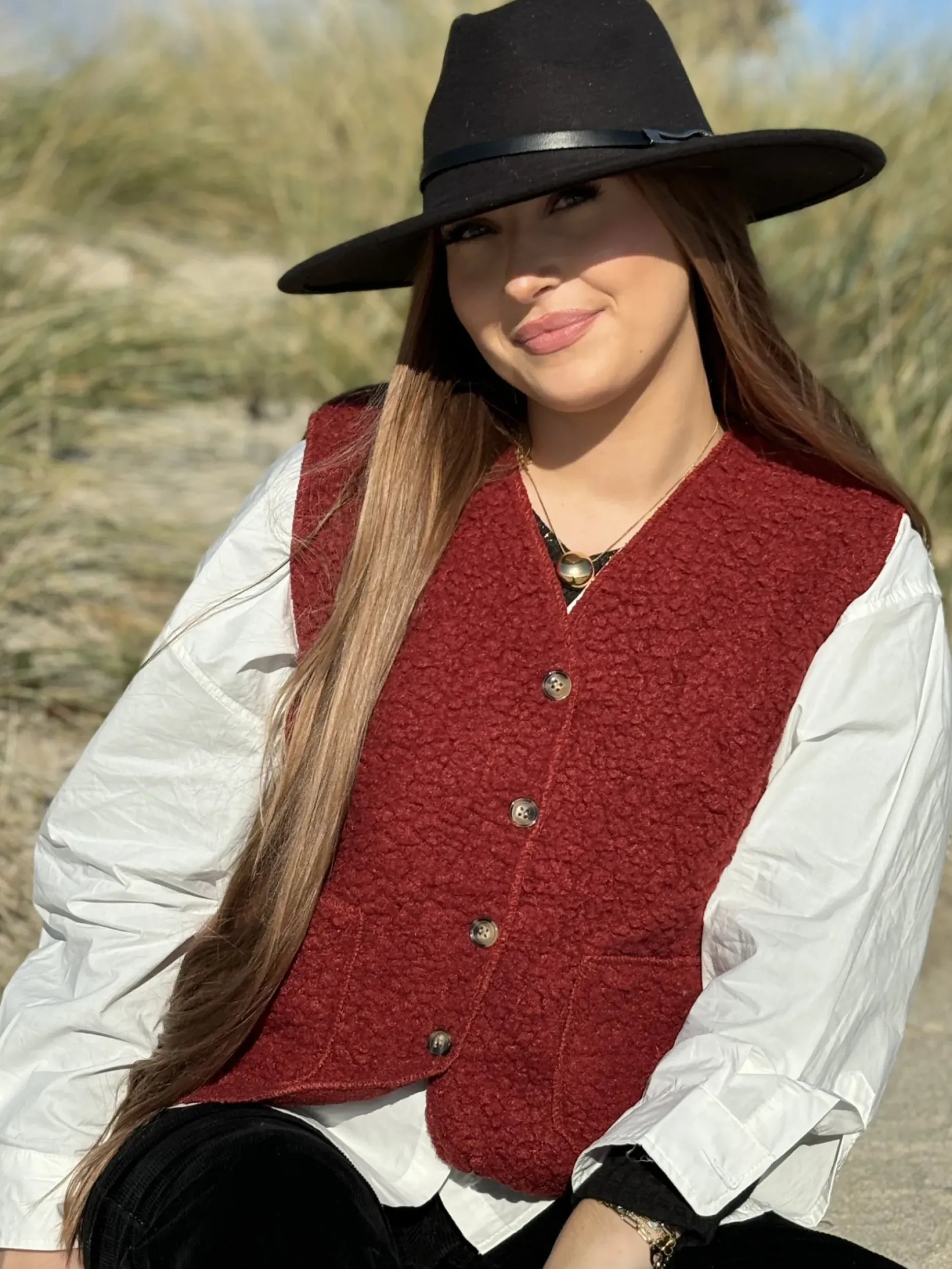 Best HippieChic Gilet sans Manches Bouclettes