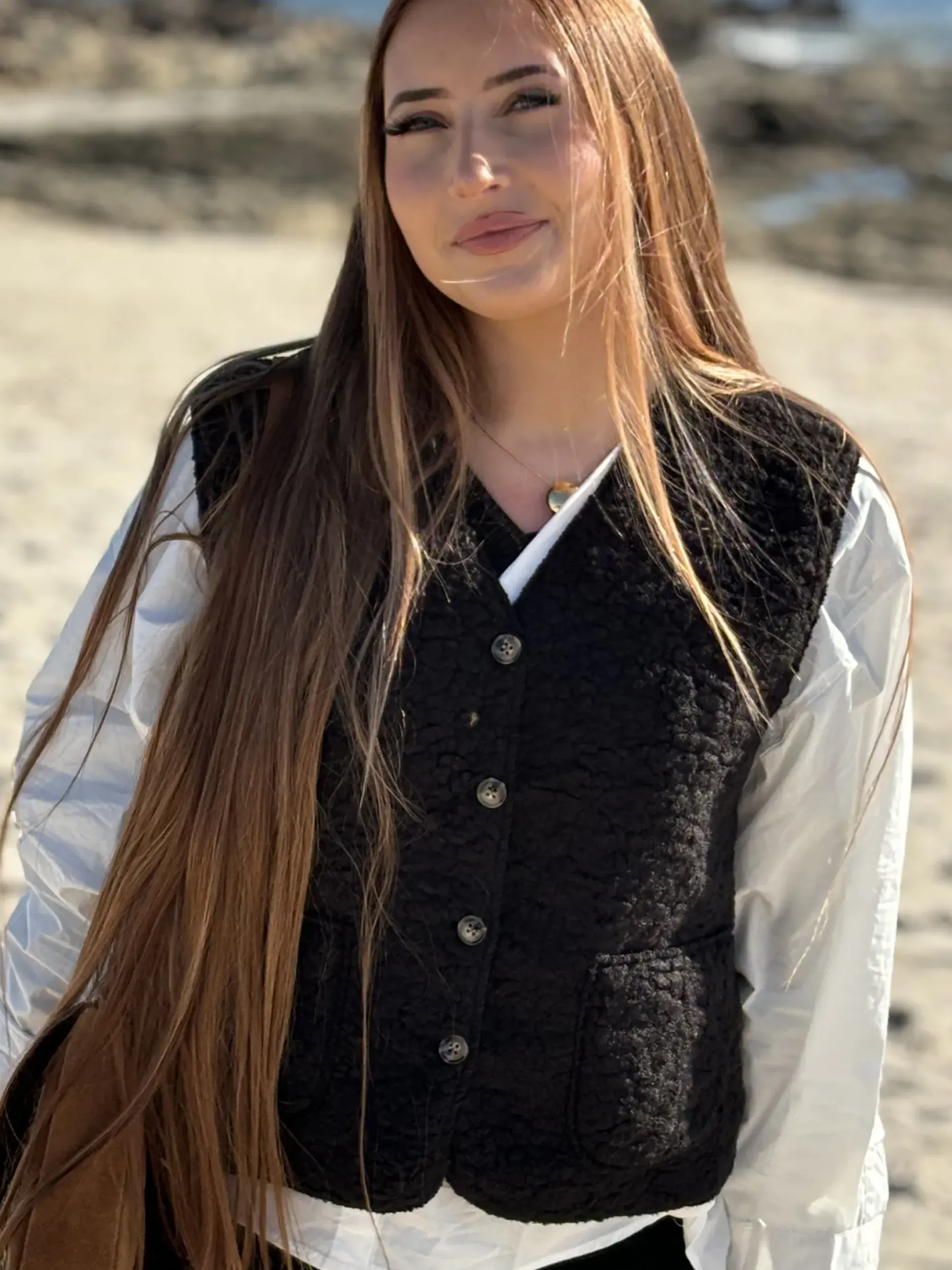 Best HippieChic Gilet sans Manches Bouclettes