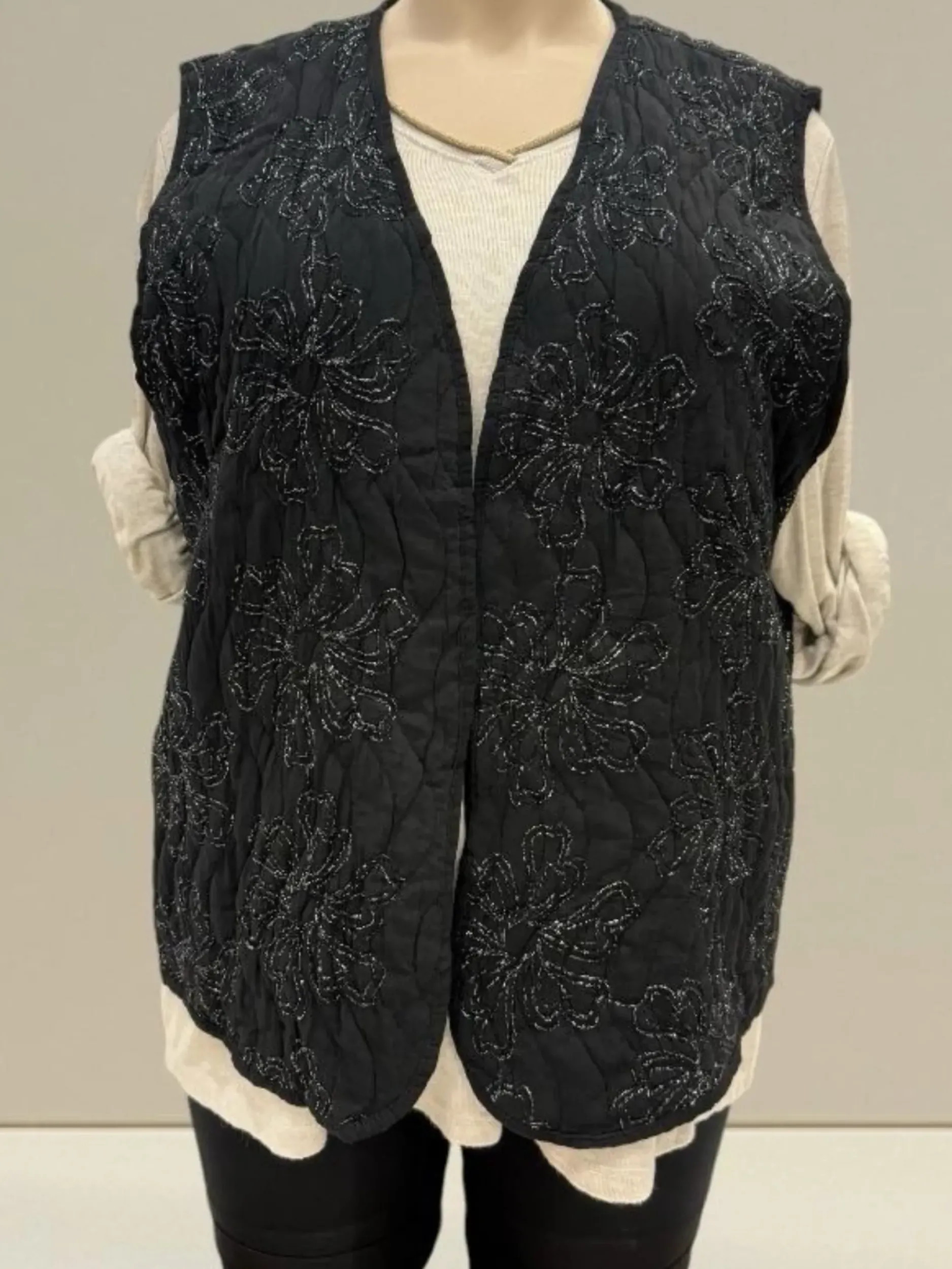 Fashion HippieChic Gilet sans Manches Brodé du 44 au 50