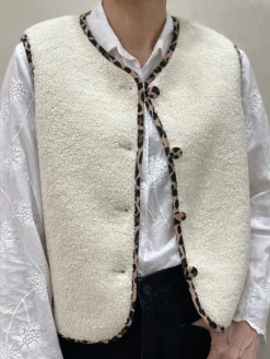 Fashion HippieChic Gilet sans Manches Couture Léo