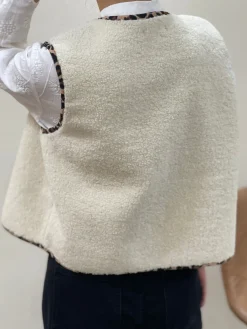 Fashion HippieChic Gilet sans Manches Couture Léo