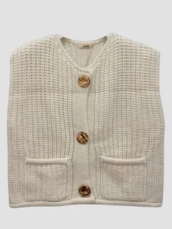 Best HippieChic Gilet sans Manches Crochet Poches