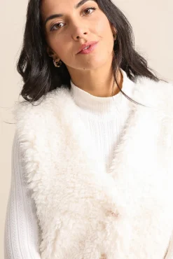 Fashion HippieChic Gilet sans Manches Fluffy