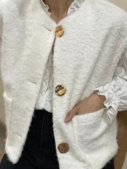 Hot HippieChic Gilet sans Manches Poches Bouclettes