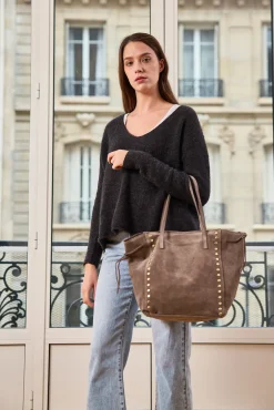 Best Sale HippieChic Grand Sac Rivet en Cuir