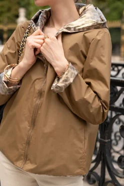 Clearance HippieChic Imperméable court et réversible léger Kaki