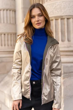 Clearance HippieChic Imperméable court et réversible léger Kaki