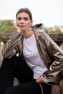 Clearance HippieChic Imperméable court et réversible léger Kaki