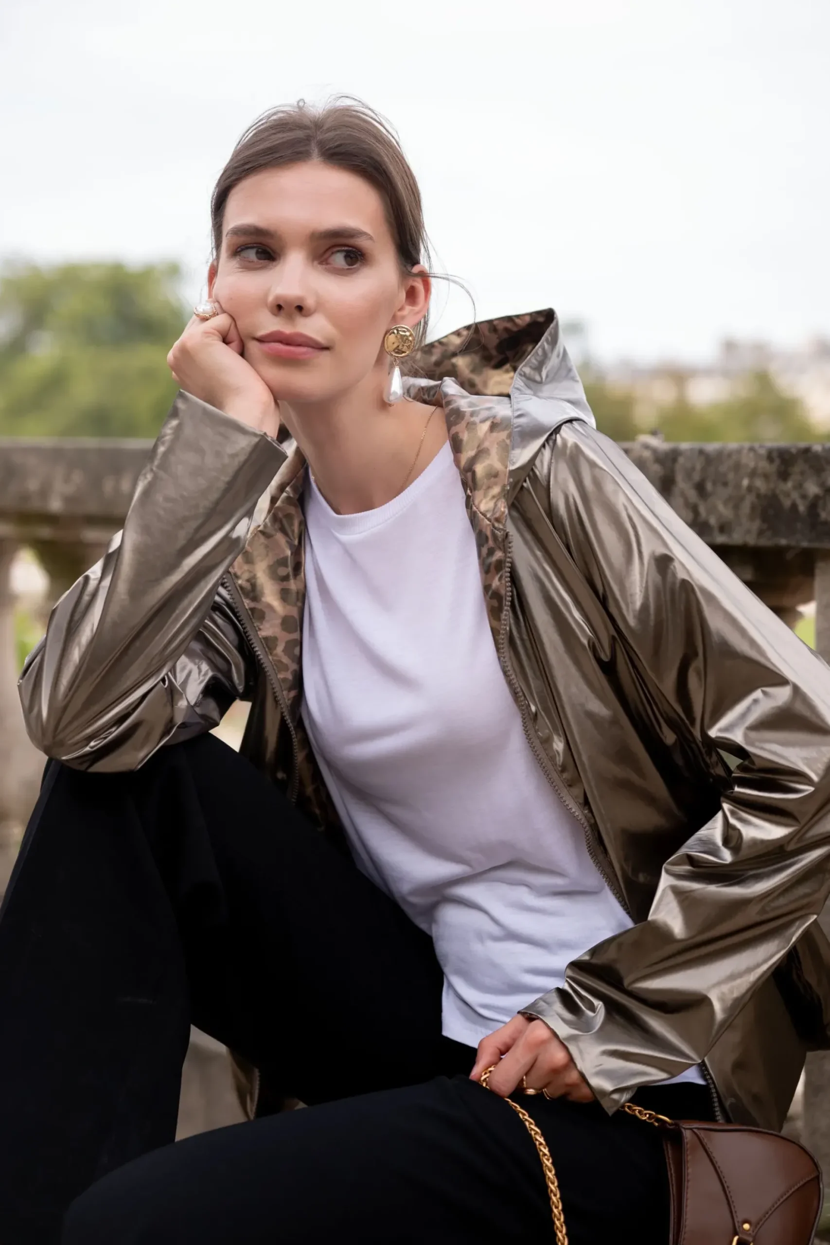 Clearance HippieChic Imperméable court et réversible léger Kaki