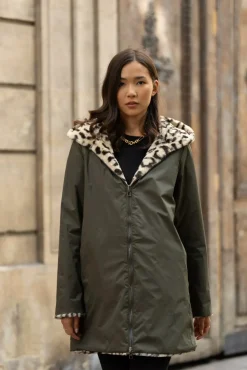 Cheap HippieChic Imperméable Fourrure Léopard