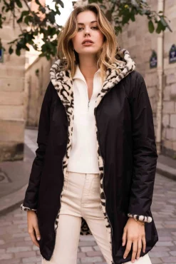 Cheap HippieChic Imperméable Fourrure Léopard