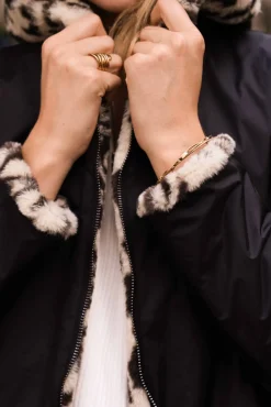 Cheap HippieChic Imperméable Fourrure Léopard