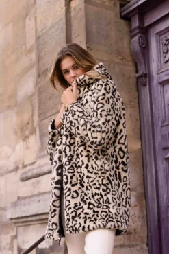 Cheap HippieChic Imperméable Fourrure Léopard