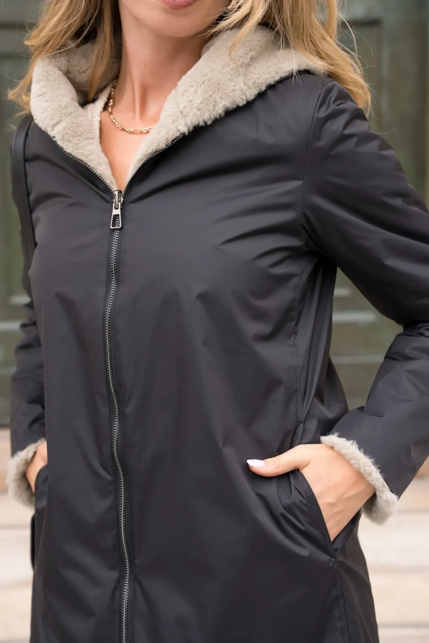 Sale HippieChic Imperméable Réversible Fourrée