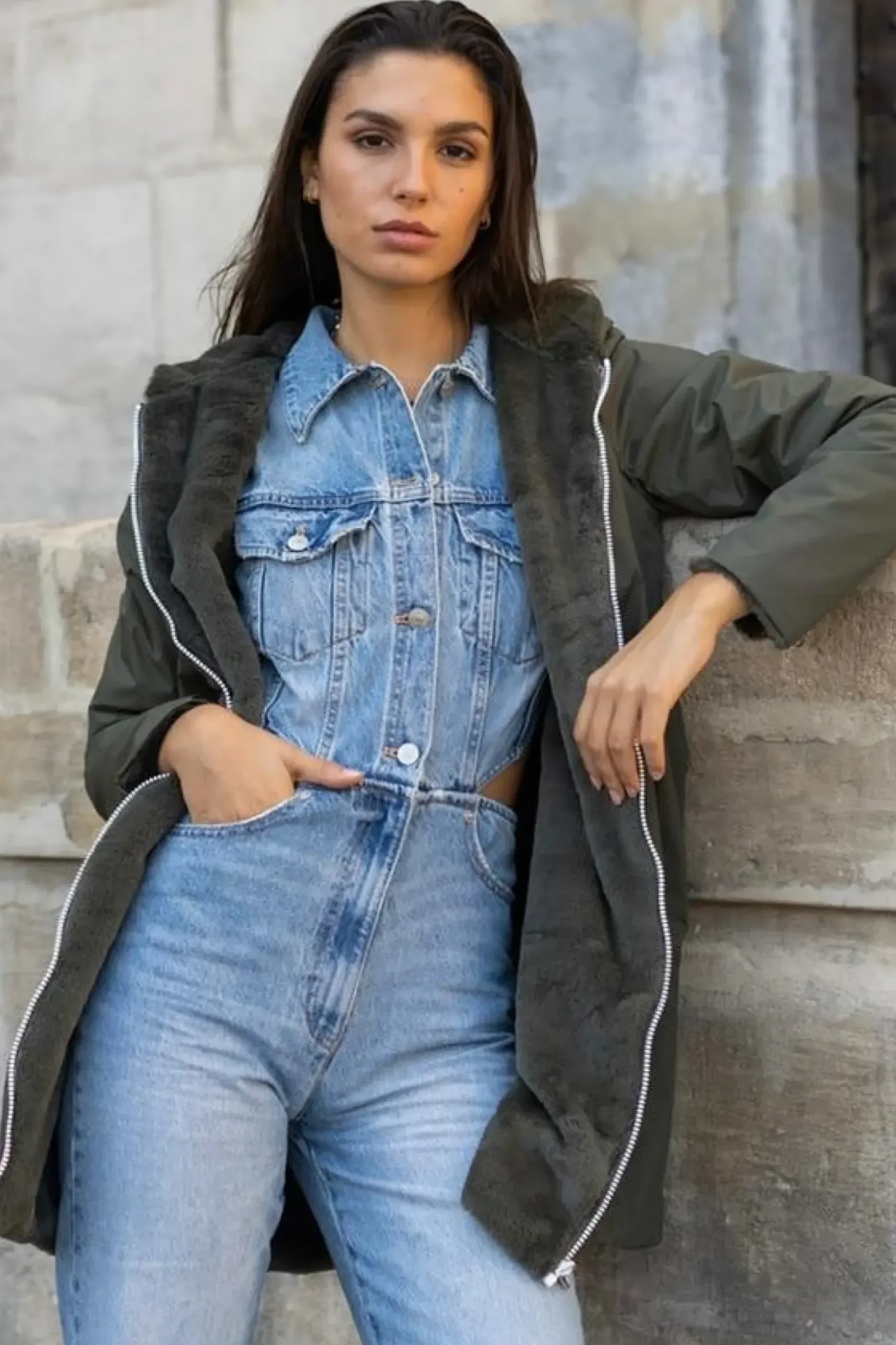 Sale HippieChic Imperméable Réversible Fourrée