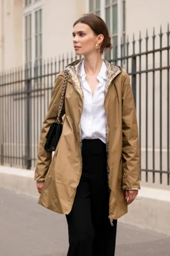 Cheap HippieChic Imperméable Réversible Léopard Noir