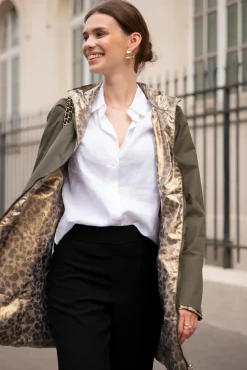 Cheap HippieChic Imperméable Réversible Léopard Noir