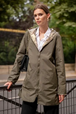 Cheap HippieChic Imperméable Réversible Léopard Noir