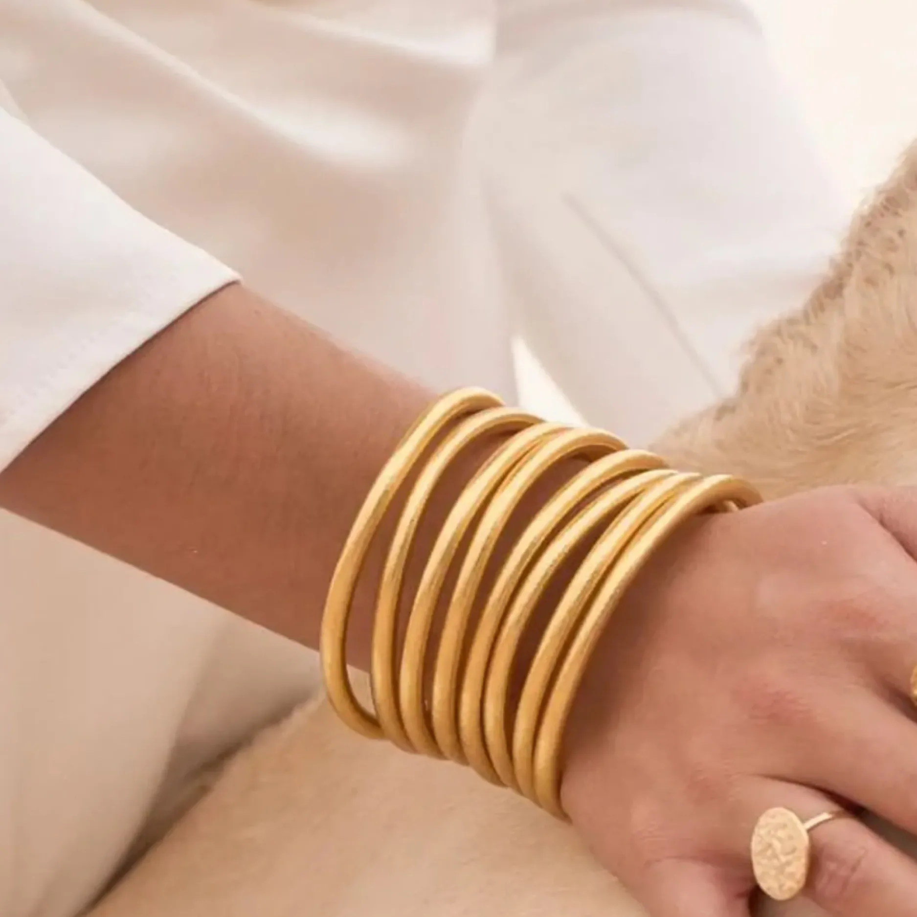 Online HippieChic Jonc Bouddhiste Doré