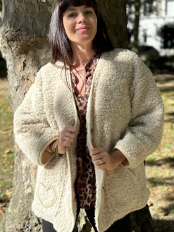 Cheap HippieChic Manteau Bouclette Fleur