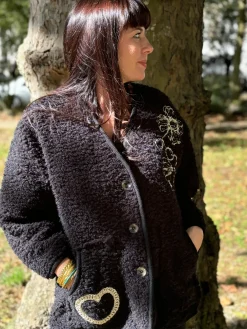 Cheap HippieChic Manteau Bouclette Fleur